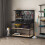 Costway 121 x 61 CM Workbench Heavy-Duty Work Table With 3 PCS Pegboard-Black 7
