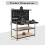 Costway 121 x 61 CM Workbench Heavy-Duty Work Table With 3 PCS Pegboard-Black 8