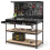 Costway 121 x 61 CM Workbench Heavy-Duty Work Table With 3 PCS Pegboard-Black 1
