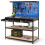 Costway 121 x 61 CM Workbench Heavy-Duty Work Table With 3 PCS Pegboard-Navy 1