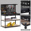 Costway 121 x 61 CM Workbench Heavy-Duty Work Table With 3 PCS Pegboard-Black 4