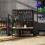 Costway 121 x 61 CM Workbench Heavy-Duty Work Table With 3 PCS Pegboard-Black 6