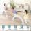 Costway 3-In-1 Kids Climbing Triangle Set Wooden Triangle Climber Set-White 6