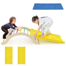 3-In-1 Wooden Climber Toddler Climber Arch Indoor With Ramp-Multicolour