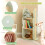 Costway Kid's Rotating Bookshelf 360 Display Corner Book Shelf-Green 9
