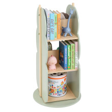 Kid's Rotating Bookshelf 360 Display Corner Book Shelf-Green