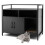 Costway Cat Litter Box Enclosure Hidden Cat Washroom With Double Doors-Black 1