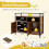 Costway Cat Litter Box Enclosure Hidden Cat Washroom With Double Doors-Coffee 3