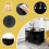 Costway Cat Litter Box Enclosure Hidden Cat Washroom With Double Doors-Black 3