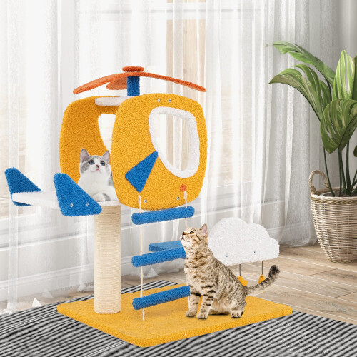 Costway Aviation-themed Cat Tree for Indoor Cats Small Cat Tower 1