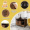 Costway Cat Litter Box Enclosure Hidden Cat Washroom With Double Doors-Coffee 5