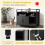 Costway Cat Litter Box Enclosure Hidden Cat Washroom With Double Doors-Black 6