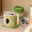 Costway Cute Cat Tree Modern Small Cat Tower With Sisal Scratching Posts-Green 5