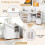 Costway Folding Sewing Table With Charging Station Sewing Machine Cart Table-White 8