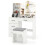 Costway Makeup Vanity Desk Dressing Table and Stool Set With Charging Station 1
