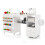 Costway Folding Sewing Table With Charging Station Sewing Machine Cart Table-White 10