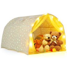 Kids Dream Bed Tent Magical Twin Bunk Bed Privacy Space-Beige