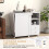 Costway Folding Sewing Table With Charging Station Sewing Machine Cart Table-White 6