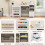 Costway Folding Sewing Table With Charging Station Sewing Machine Cart Table-White 5