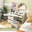 Costway Makeup Vanity Desk Dressing Table and Stool Set With Charging Station 4