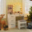 Costway Makeup Vanity Desk Dressing Table and Stool Set With Charging Station 10