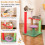 Costway 69CM Cute Cat Tree Multi-Level Aesthetic Fruit Cat Tower-Multicolour 6