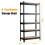 Costway 5-Tier Storage Rack Metal Storage Shelves With Adjustable Boards-Black 3