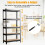 Costway 5-Tier Storage Rack Metal Storage Shelves With Adjustable Boards-Black 6