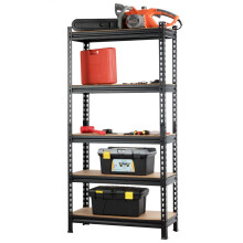 5-Tier Storage Rack Metal Storage Shelves With Adjustable Boards-Black