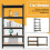 Costway 5-Tier Storage Rack Metal Storage Shelves With Adjustable Boards-Black 5