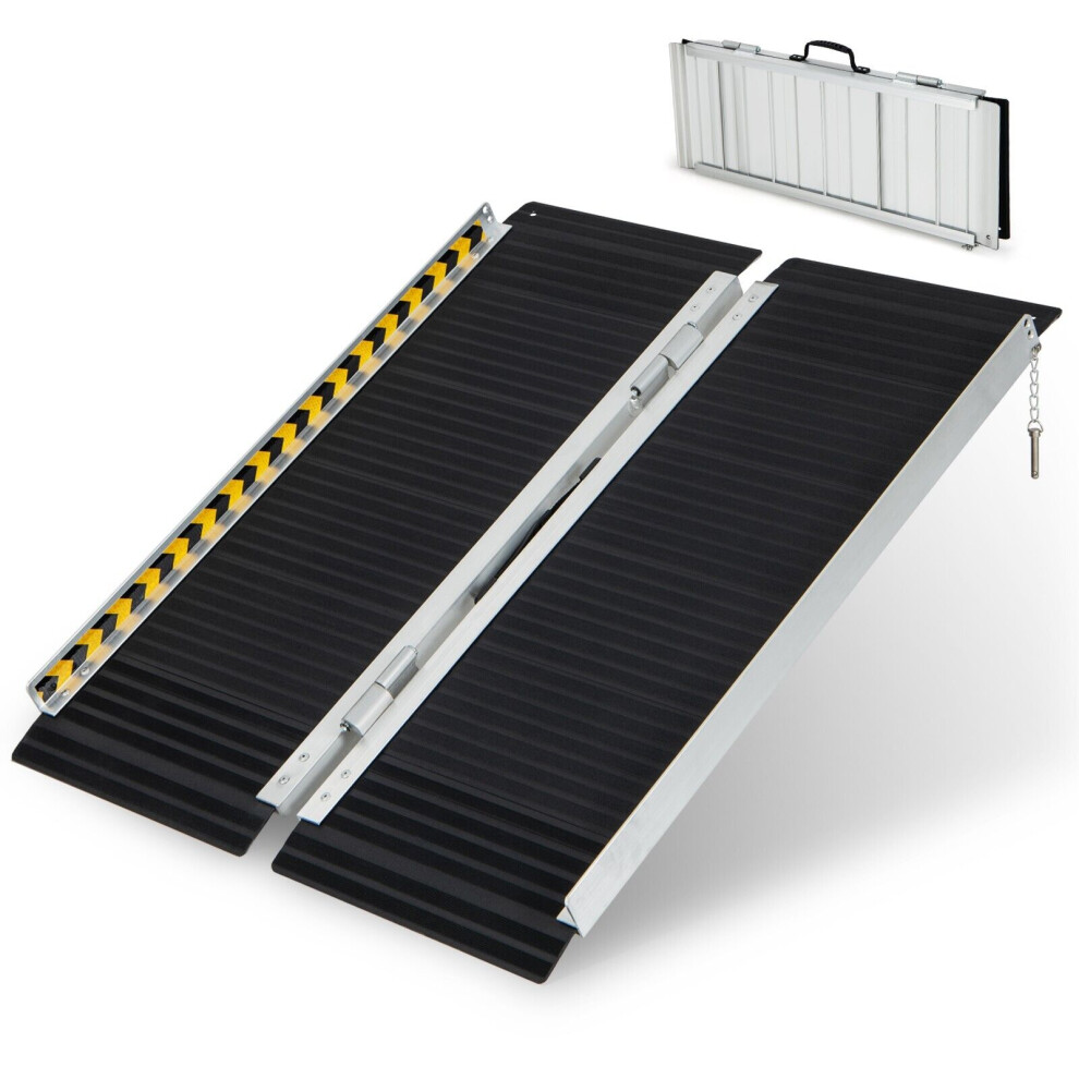 Costway 3Ft Portable Aluminum Wheelchair Ramp Threshold Ramp With Transition Plate