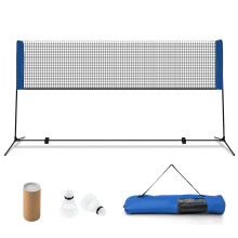 Badminton Racket Set Backyard Adjustable Badminton Net Set-Black