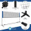 Costway Badminton Racket Set Backyard Adjustable Badminton Net Set-Black 3