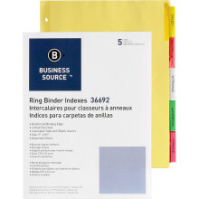 Business Source Kroužkový pořadač s rozdělovníky - Set 5 vícbarevných záložek (36692)