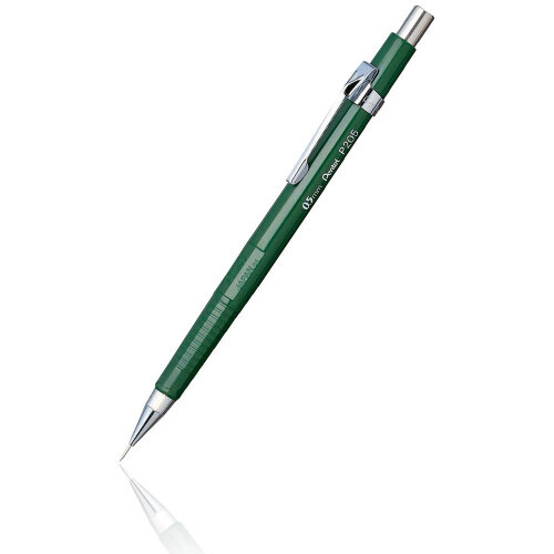 Pentel Μηχανικό Μολύβι Pentel Sharp, 0.5mm, Πράσινη Θήκη, Κάθε (P205D), 5.000