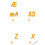 Turkish Q Keyboard Sticker Yellow Letters 1