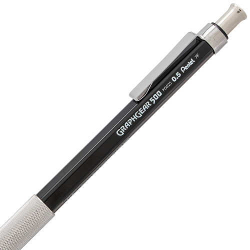 Pentel Μηχανικό Μολύβι Σχεδίασης Pentel GraphGear 500 (0.5mm) με Μικρή Γόμα 2