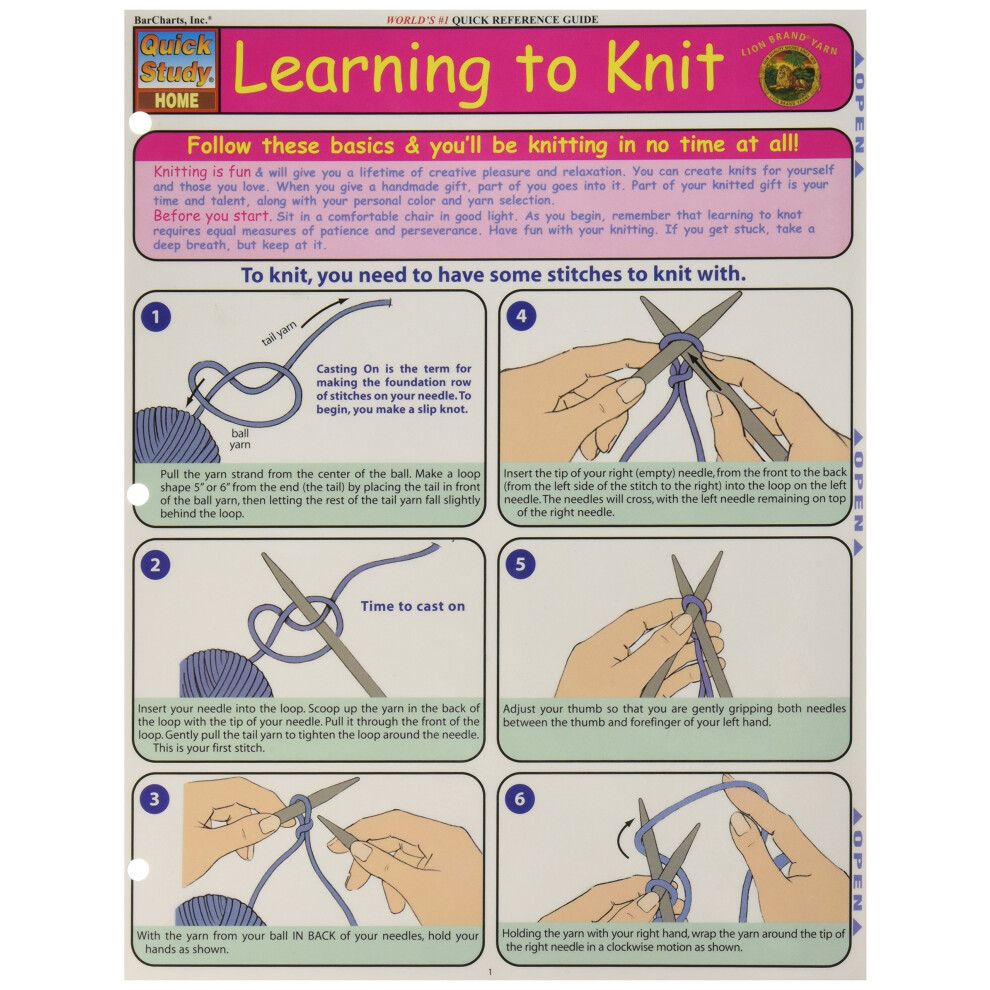 Quickstudy Quick Study Reference Guide-Learning To Knit