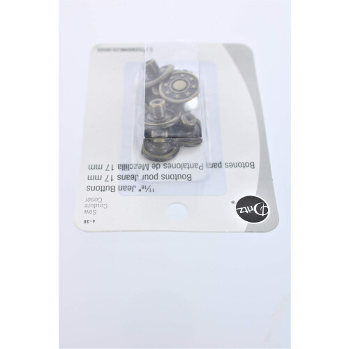 Dritz no-Sew Jean-knapper 11/16 """" 6/PKG Antik messing 2