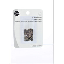 Dritz no-Sew Jean-knapper 11/16 """" 6/PKG Antik messing