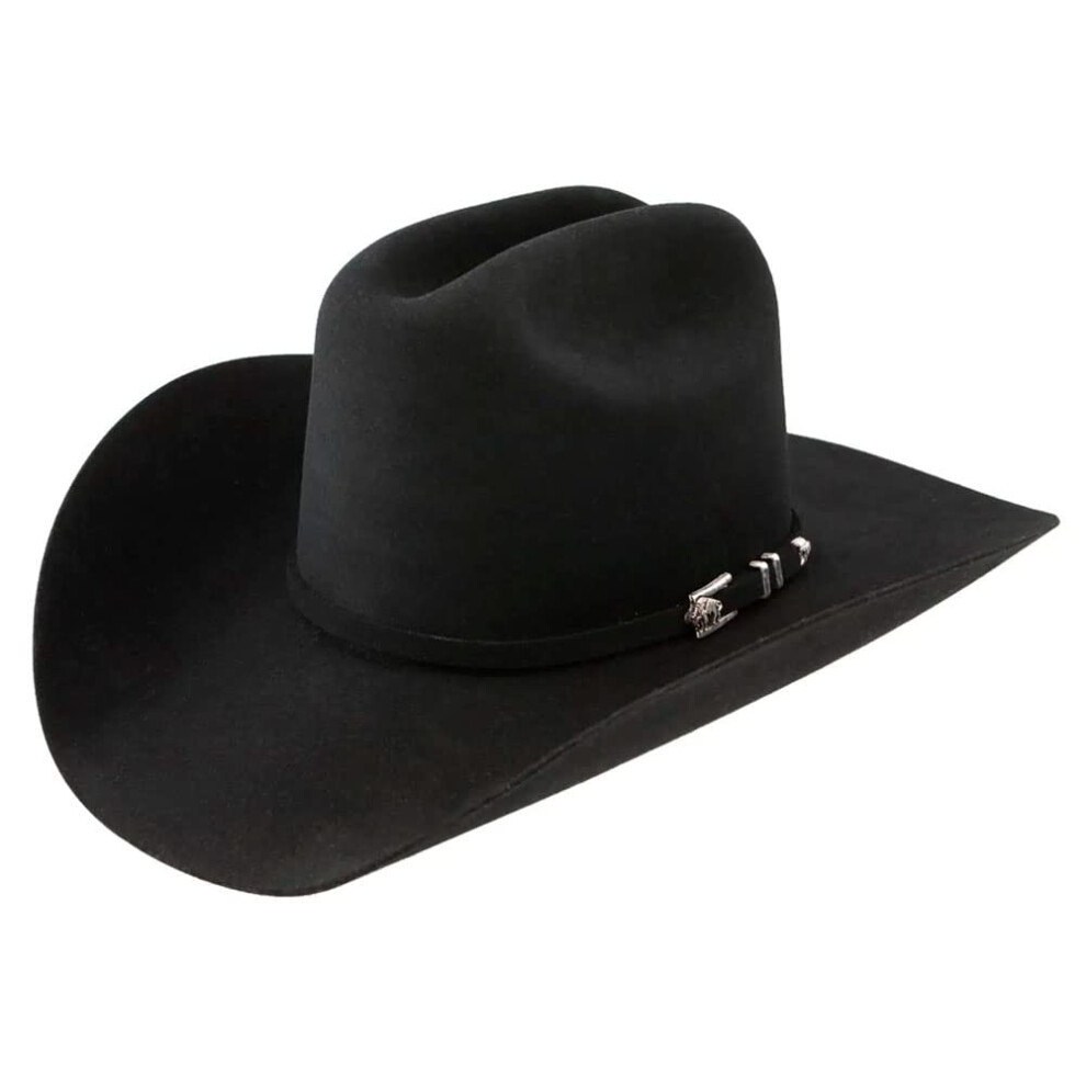 Stetson Men's Apache 4X Buffalo Felt Cowboy Hat Black 7