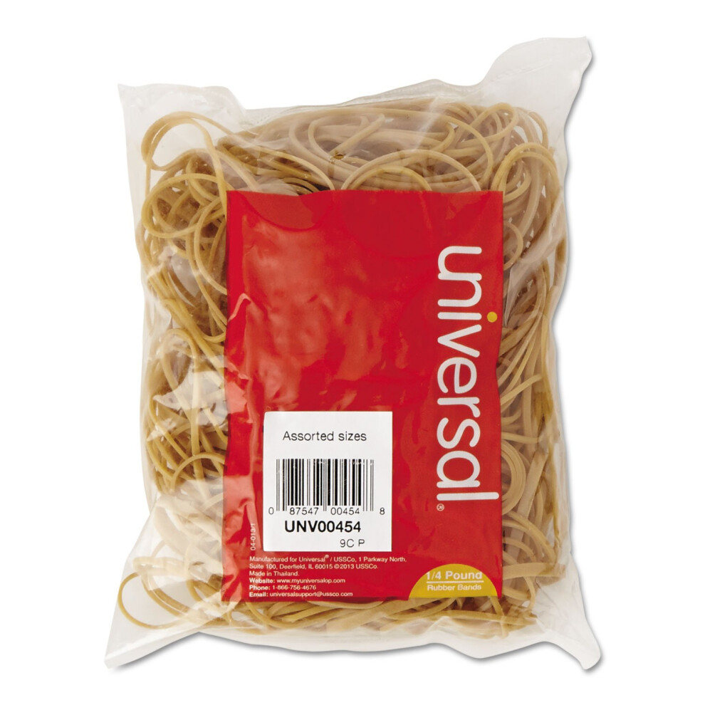 Universal 00454 Rubberbands  Assorted Sizes  One 1/4 lb. Box