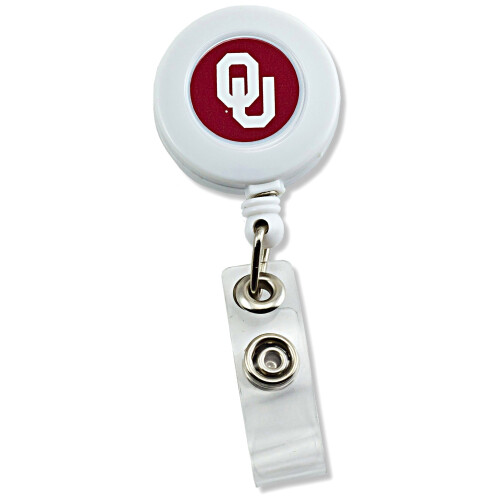 aminco NCAA Oklahoma Sooners Badge Reel White Large