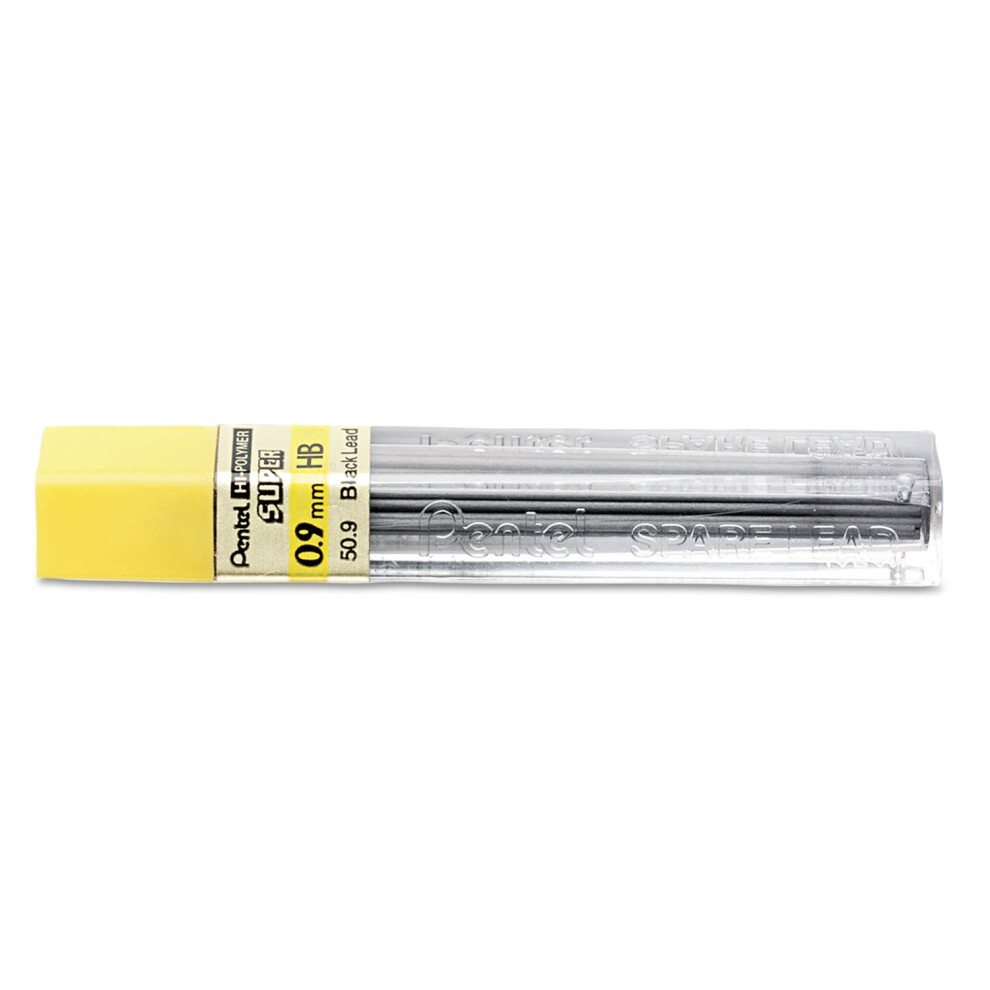 Pentel 509Hb Super Hi-Polymer Lead Refills 0.9Mm Hb Black 15 Leads/Pack