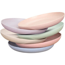 Zuvo Plastic Plates Set of 6 Reusable 6 Inch Unbreakable Dinner Plates Microwave and Dishwasher Safe