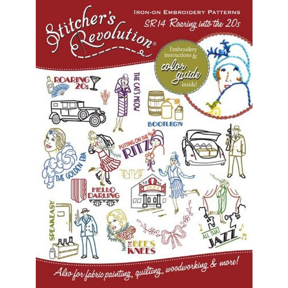 Stitchers Revolution IronOn Transfer Pattern for Embroidery  Roaring 20s