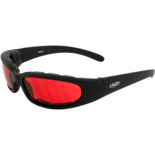 Bezpecnostn motocyklov slnecn okuliare Global Vision Chicago Padded pre mu ov alebo eny RX-ABLE s cerven mi o ovkami