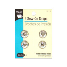 Dritz 80-4-65 SEW-ON SNAPS Nikkelbelagt messingst?rrelse 4 4-t?lling
