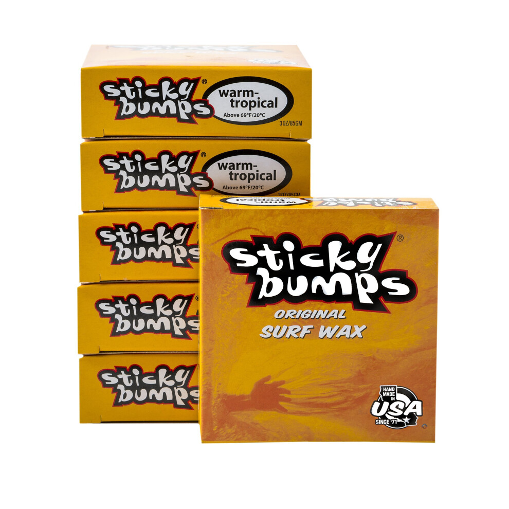 Sticky Bumps Warm/Tropical Water Surfboard Wax White 6 Pack