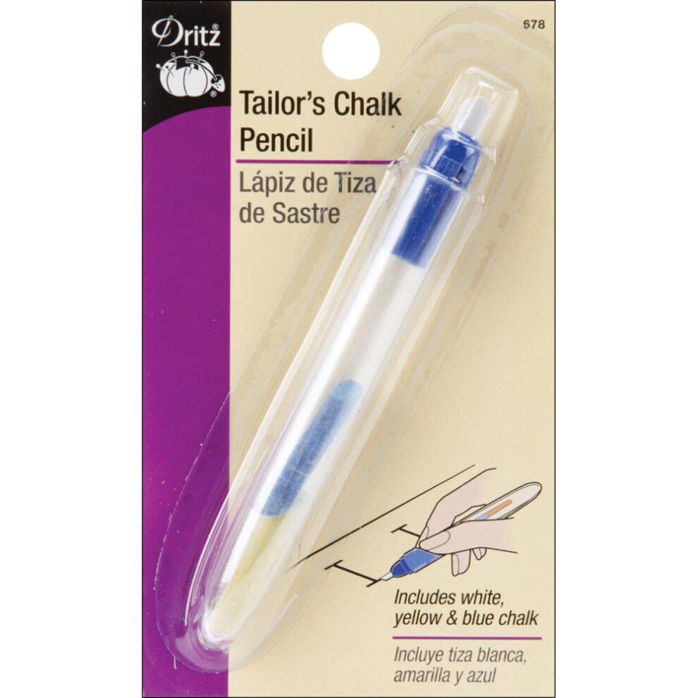 Dritz White/Yellow/Blue Chalk Tailor's Pencil 1 Count (Pack Of 1)